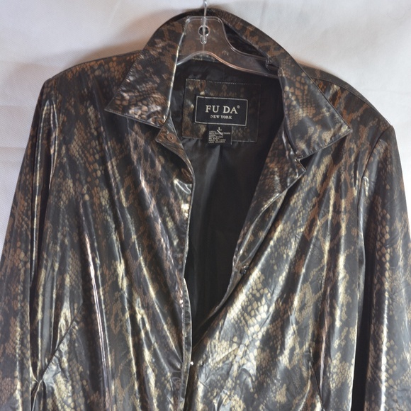 FUDA New York Animal Print Rain/Weather Coat SZ L - Picture 4 of 9